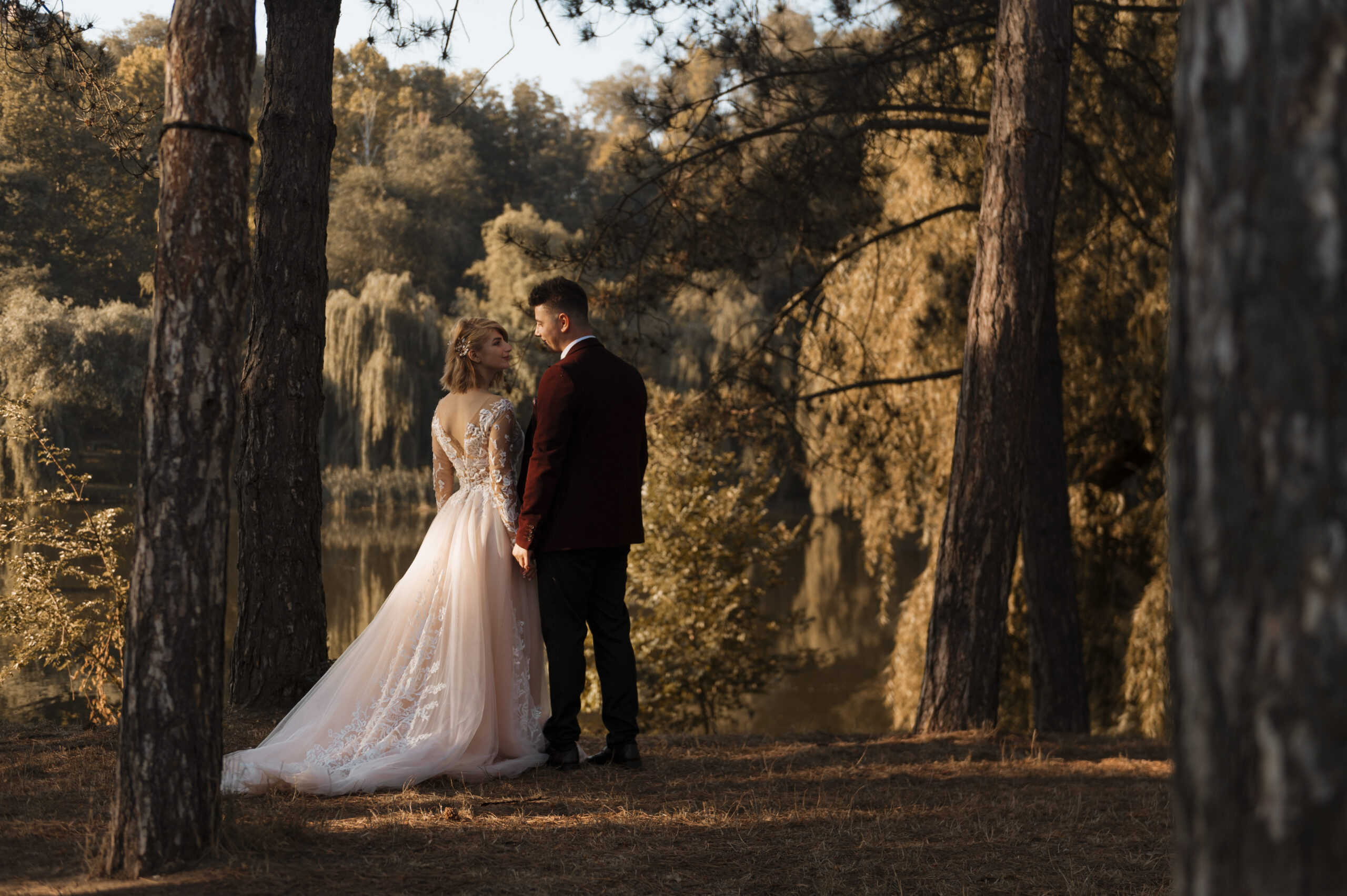 couple-having-their-wedding-woods
